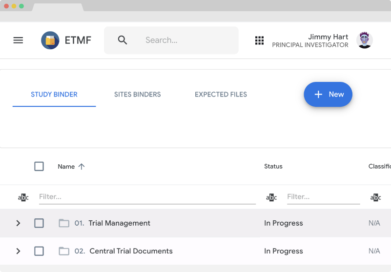 ETMF - Manage clinical documents, enable collaboration, ensure eTMF quality. Secure your trial master file